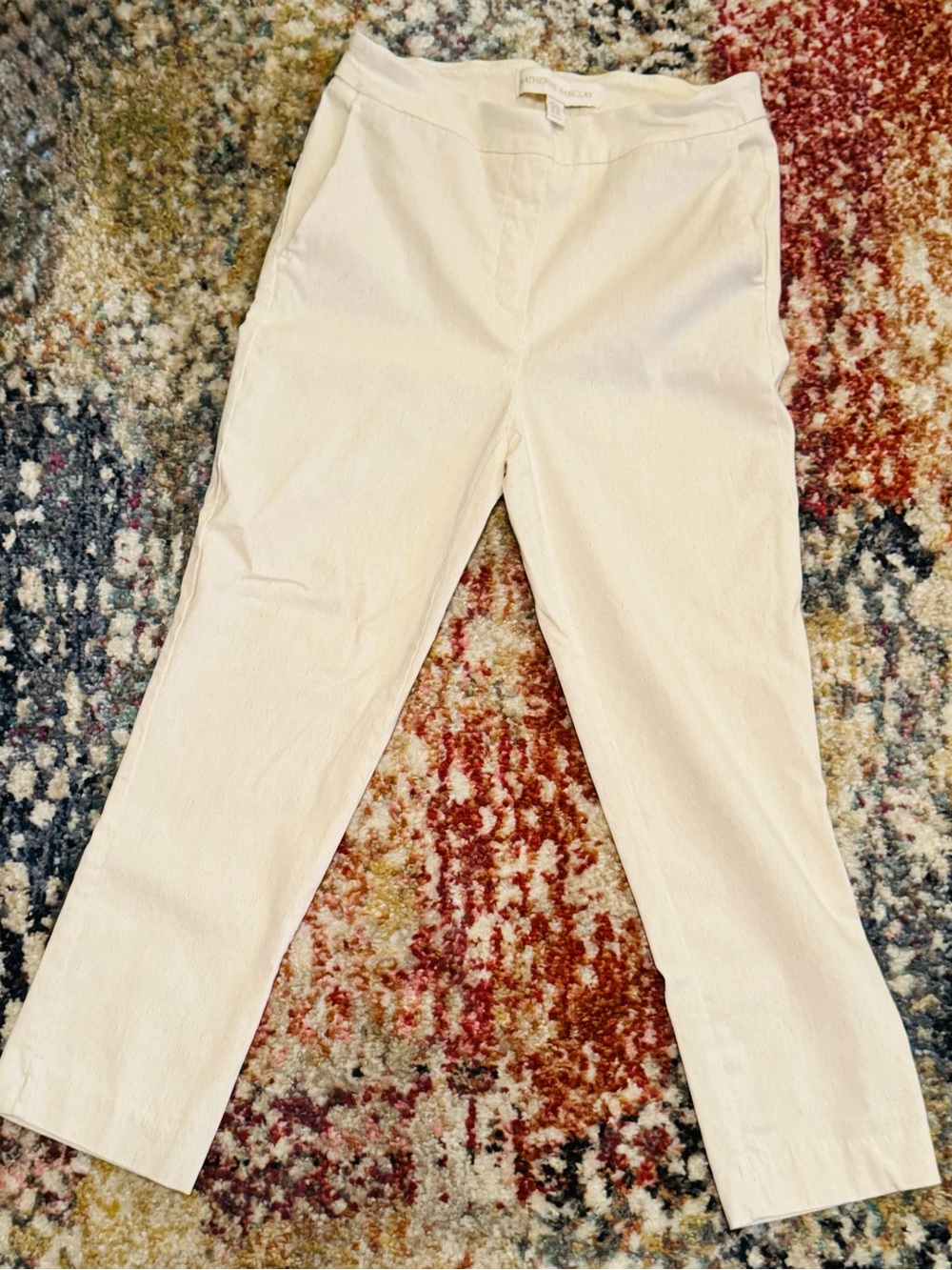 Eileen Fisher Soft Cream Straight-Leg Pull-On Pants *Make an offer